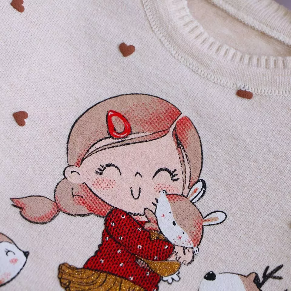 بلوز بافت گپ دختر آهو و روباه سایز ۴۰ تا ۵۰ کد ۵۱۰۷