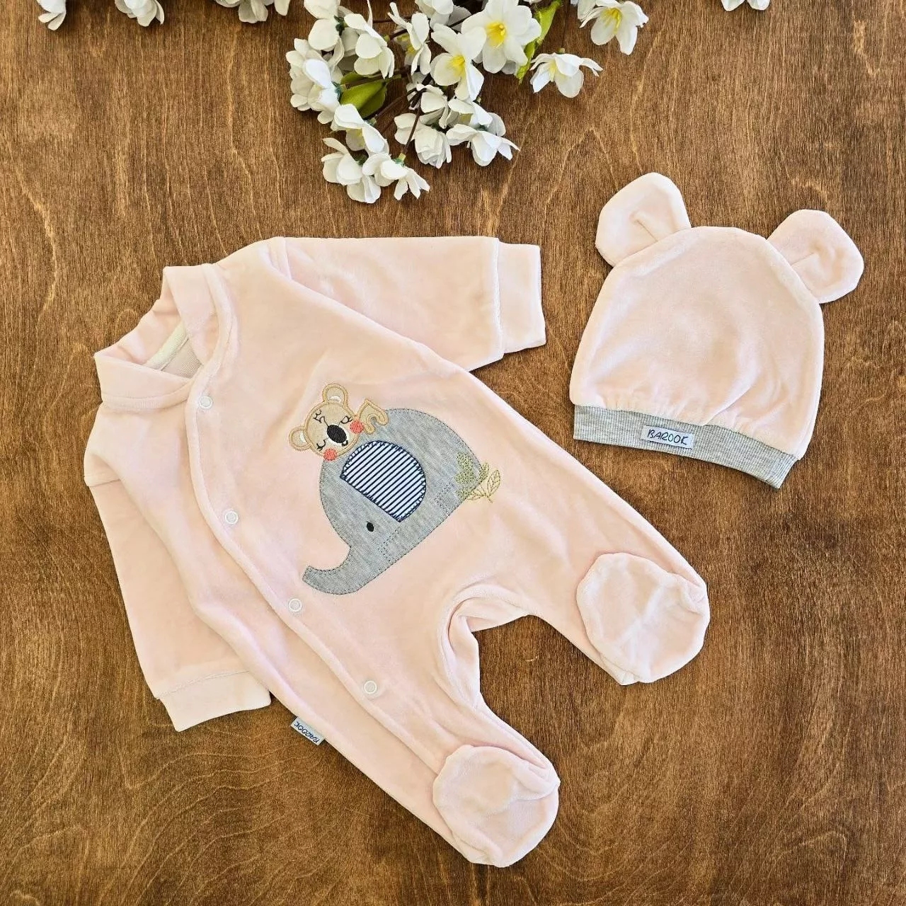 سرهمی مخمل جورابدار فیل و خرس کد ۵۱۴۶