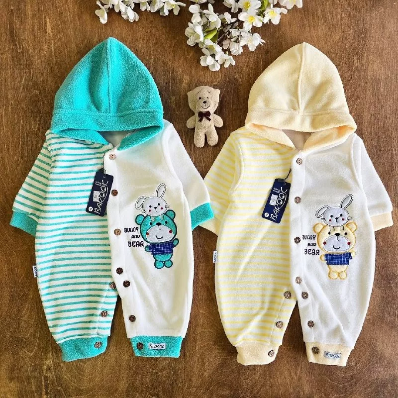 سرهمی فوتر خرس و خرگوش راه راه سایز ۱،۲ کد ۵۱۹۱