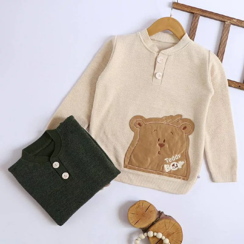 بلوز بافت گپ دکمه دار خرس تدی مخمل سایز ۳۵ تا ۵۰ کد ۵۱۰۰