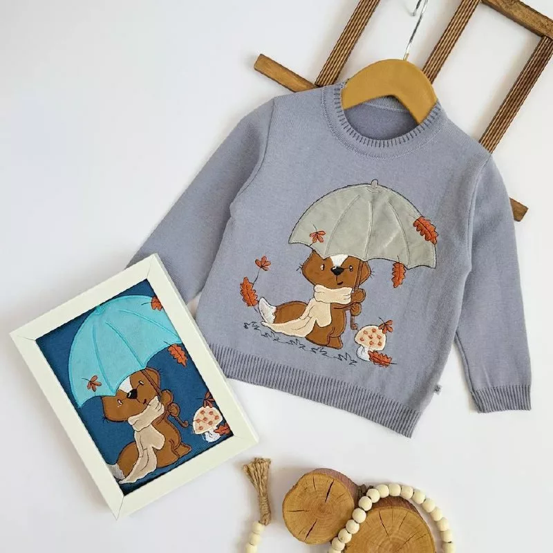 بلوز بافت گپ روباه و چتر سایز ۴۰ تا ۵۰ کد ۵۱۱۲