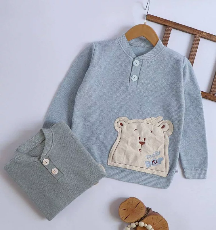 بلوز بافت گپ دکمه دار خرس تدی مخمل سایز ۳۵ تا ۵۰ کد ۵۱۰۰