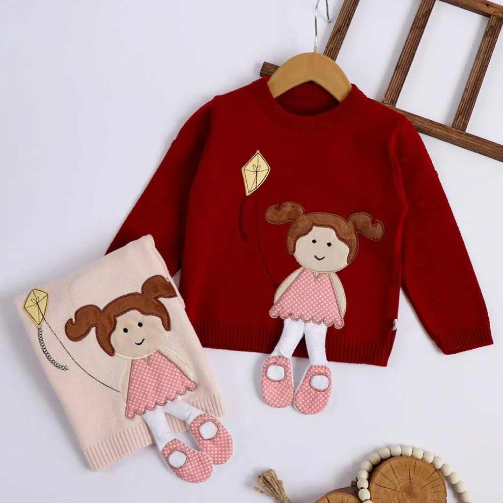 بلوز بافت گپ دختر پادار بادبادکی سایز ۳۰ تا ۴۰ کد ۵۱۰۸