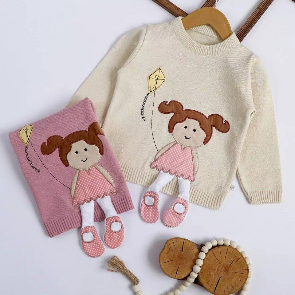 بلوز بافت گپ دختر پادار بادبادکی سایز ۳۰ تا ۴۰ کد ۵۱۰۸