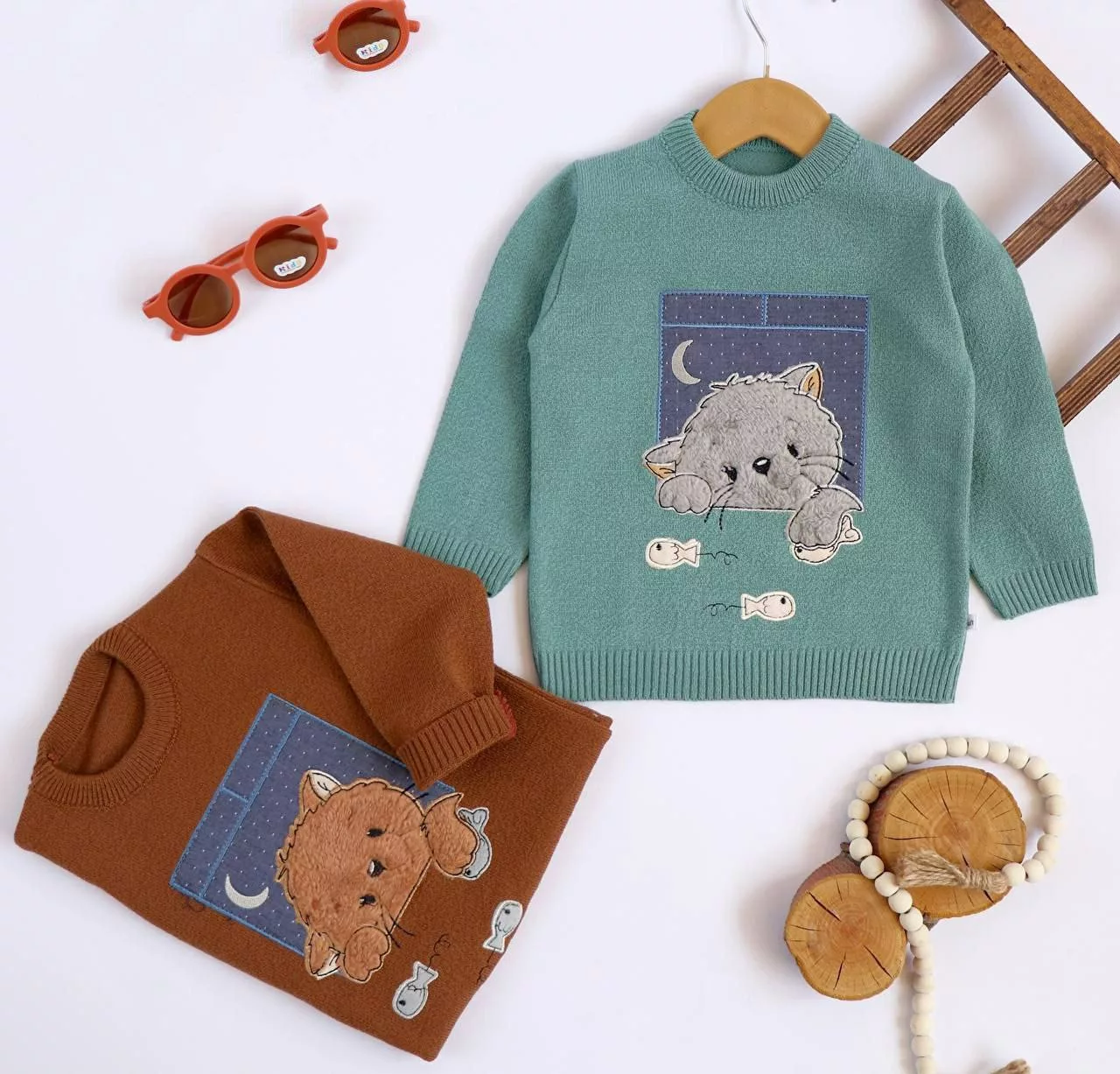 بلوز بافت گپ گربه و ماهی سایز ۳۵ تا ۵۰ کد ۵۱۱۶