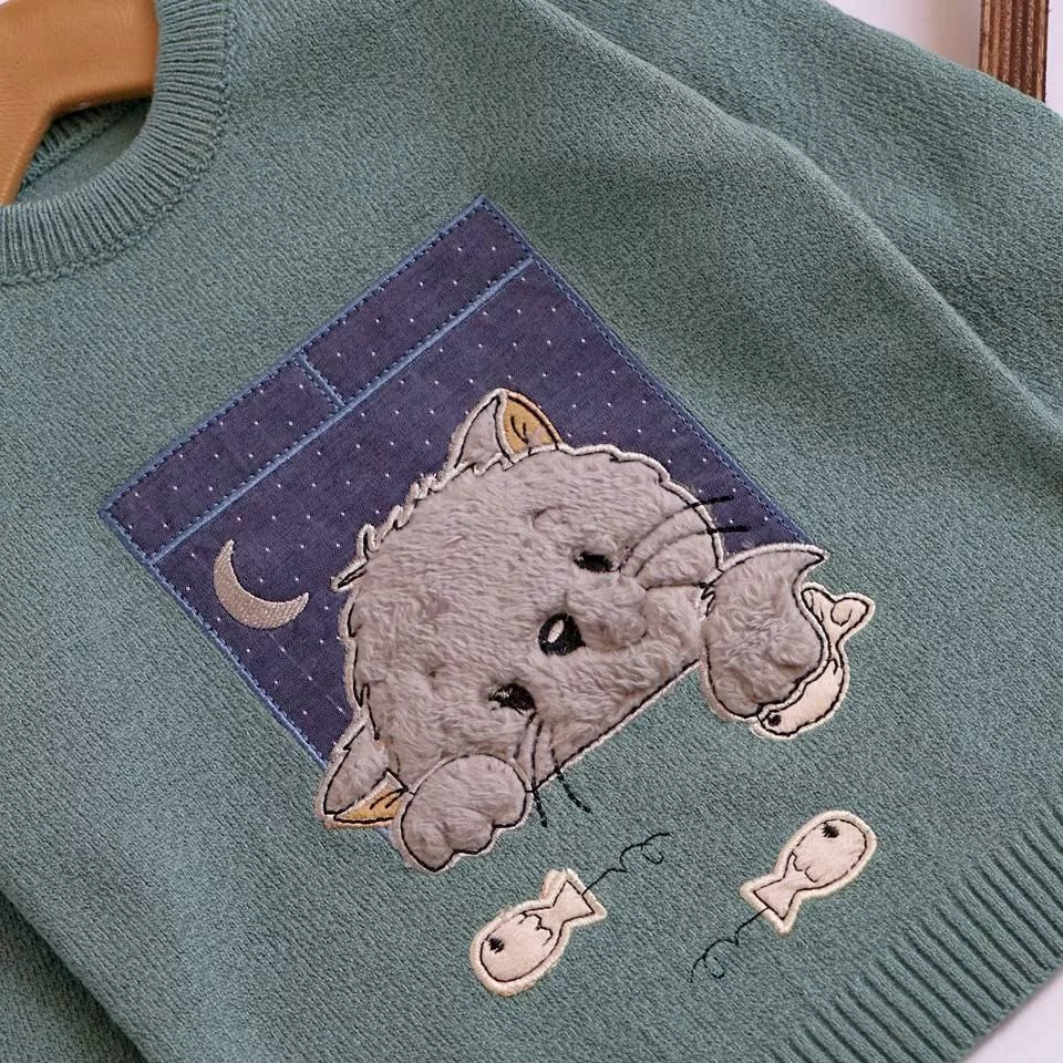 بلوز بافت گپ گربه و ماهی سایز ۳۵ تا ۵۰ کد ۵۱۱۶