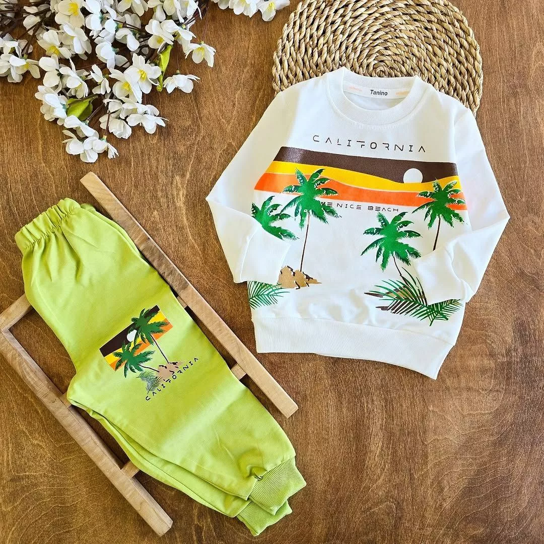 بلوز شلوار طرح نخل سایز ۳۵،۴۰ کد ۵۱۳۴