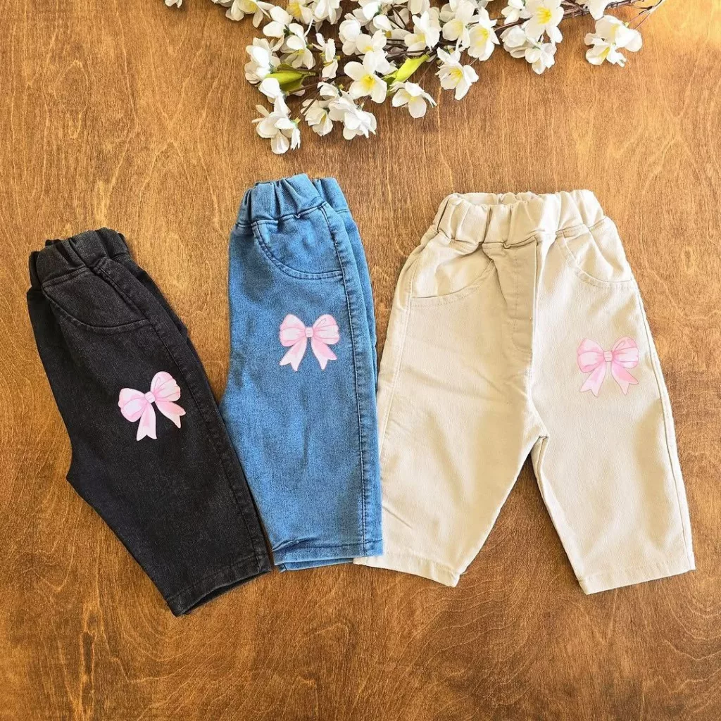 شلوار لی طرح پاپیون سایز ۴۰ تا ۵۵ کد ۵۱۶۶