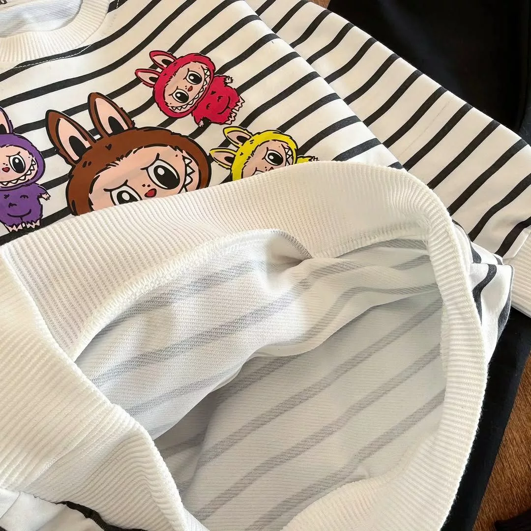 بلوز شلوار راه راه لبوبو سایز ۴۰ تا ۵۵ کد ۵۳۱۱