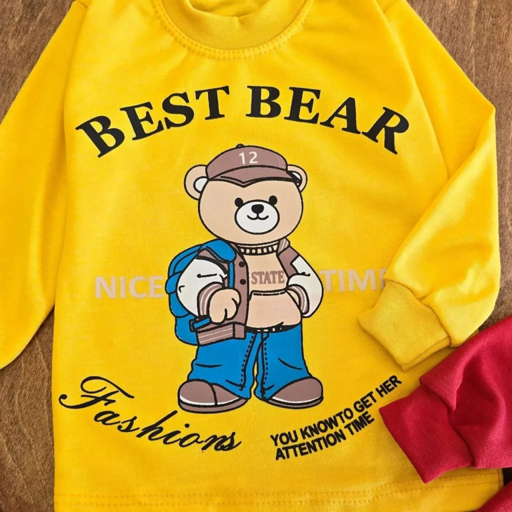 بلوز شلوار خرس کوله پشتی سایز ۴ تا ۶ کد ۵۲۰۲