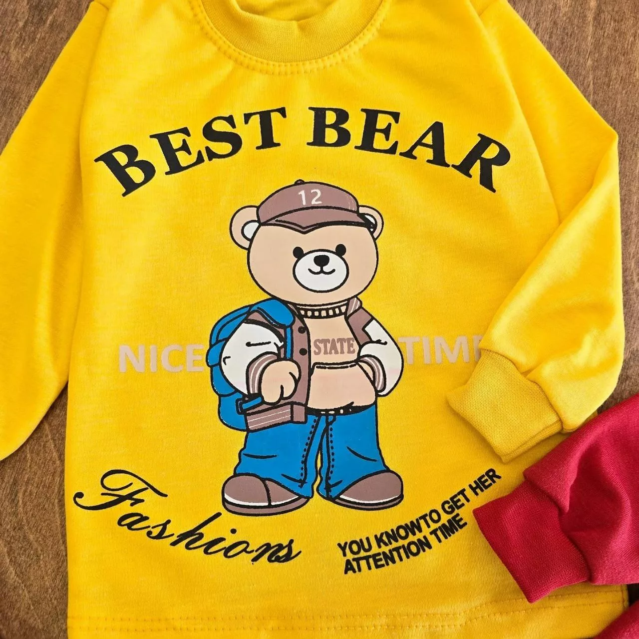 بلوز شلوار خرس کوله پشتی سایز ۴ تا ۶ کد ۵۲۰۲