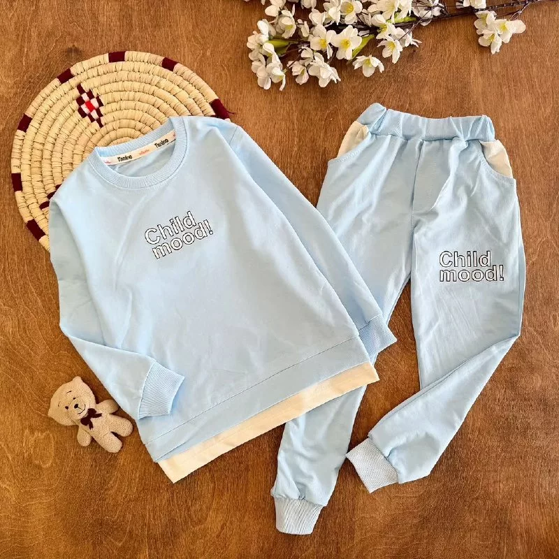 بلوز شلوار طرح child mood سایز ۴۵،۵۰ کد ۵۳۰۶