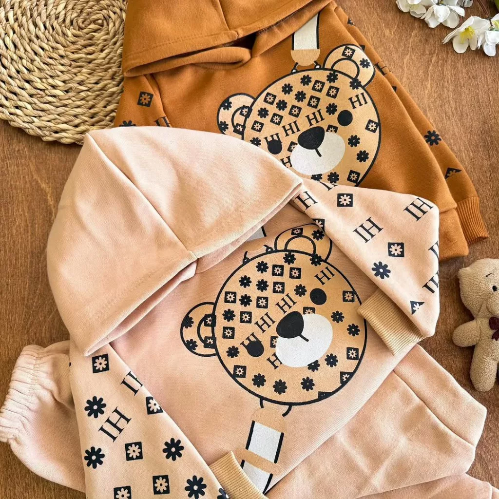 هودی شلوار توکرکی خرس کمربندی HI سایز ۳۵،۴۰ کد ۵۲۴۹