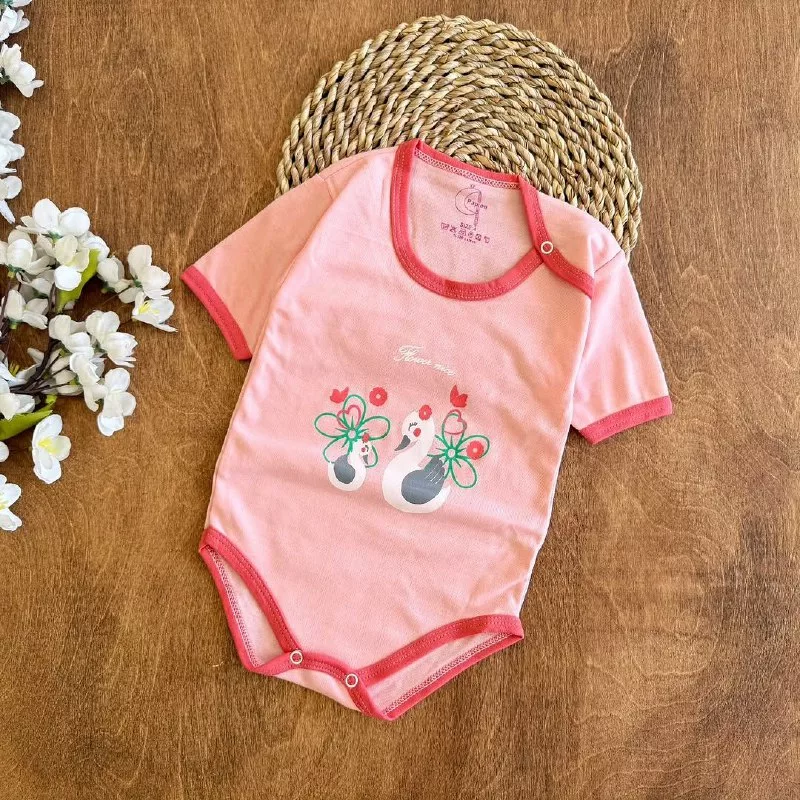 بادی آستین کوتاه طرح قو سایز ۱ تا ۶ کد ۵۲۱۱