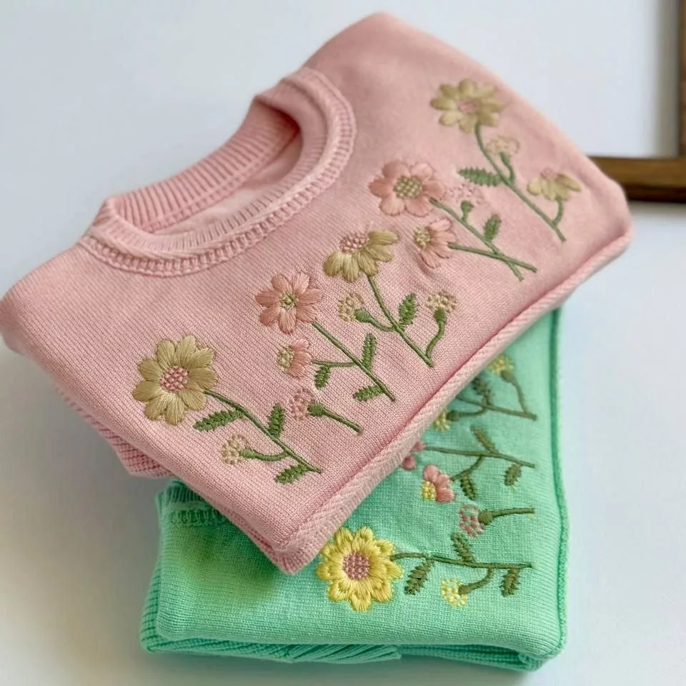 بافت دخترانه باغچه گل مدل گیسو سایز ۴۰ تا ۵۰ کد ۵۲۹۹