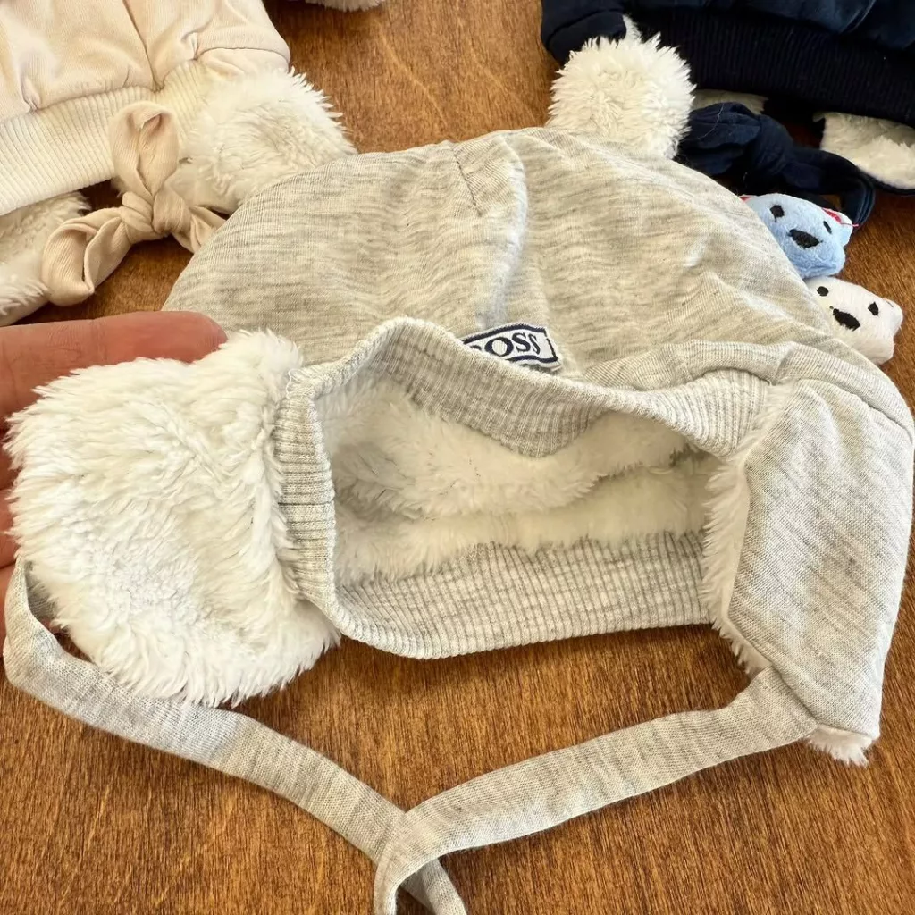 کلاه نخ پنبه پولیشی بغل عروسکی گوشدار کد ۵۲۷۱