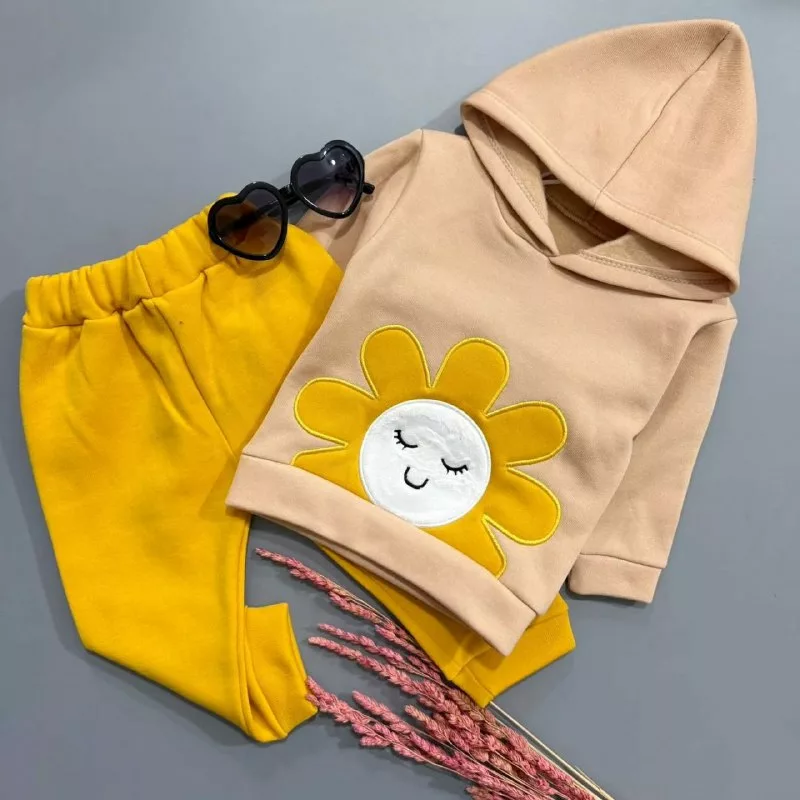 هودی شلوار توکرکی گل آفتاب گردان سایز ۳۵،۴۰ کد ۵۲۱۸