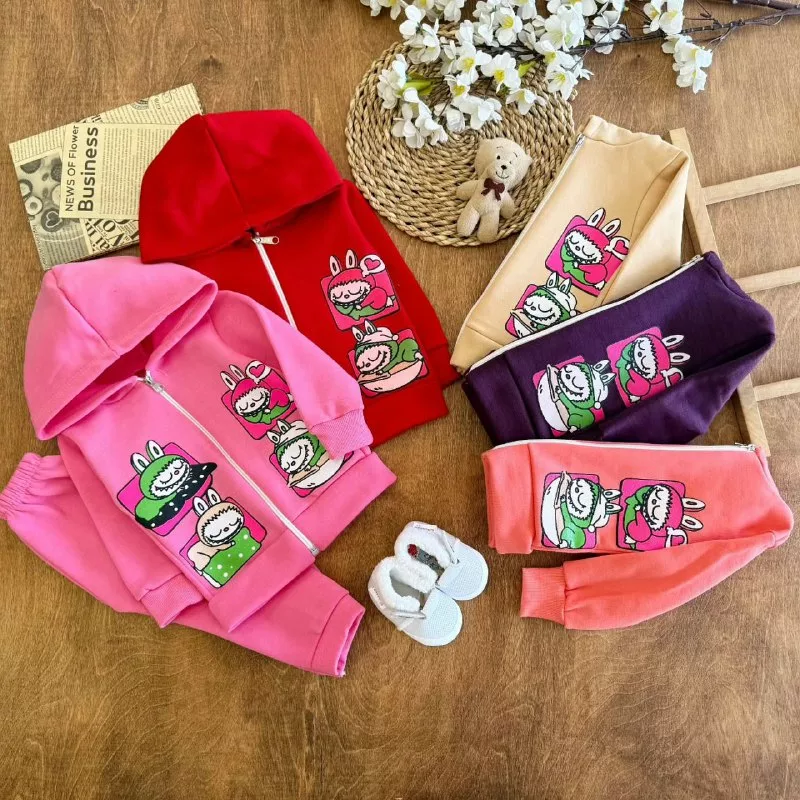 سویشرت شلوار توکرکی لبوبو خوابالو سایز ۳۵،۴۰ کد ۵۲۹۲-1