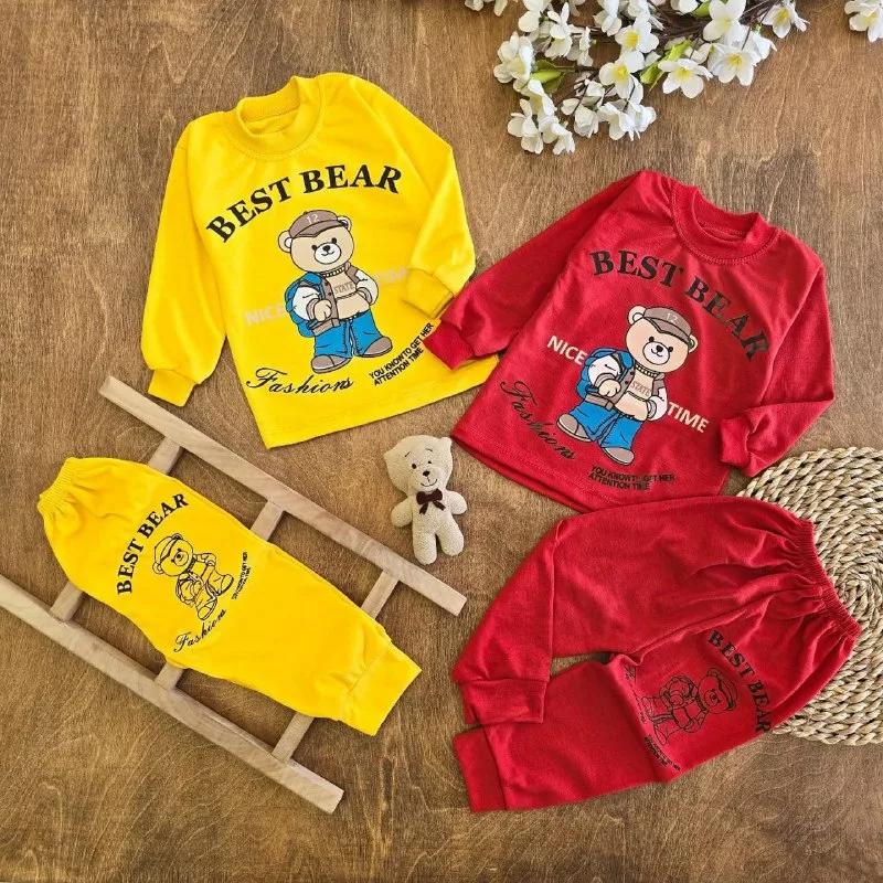 بلوز شلوار خرس کوله پشتی سایز ۴ تا ۶ کد ۵۲۰۲