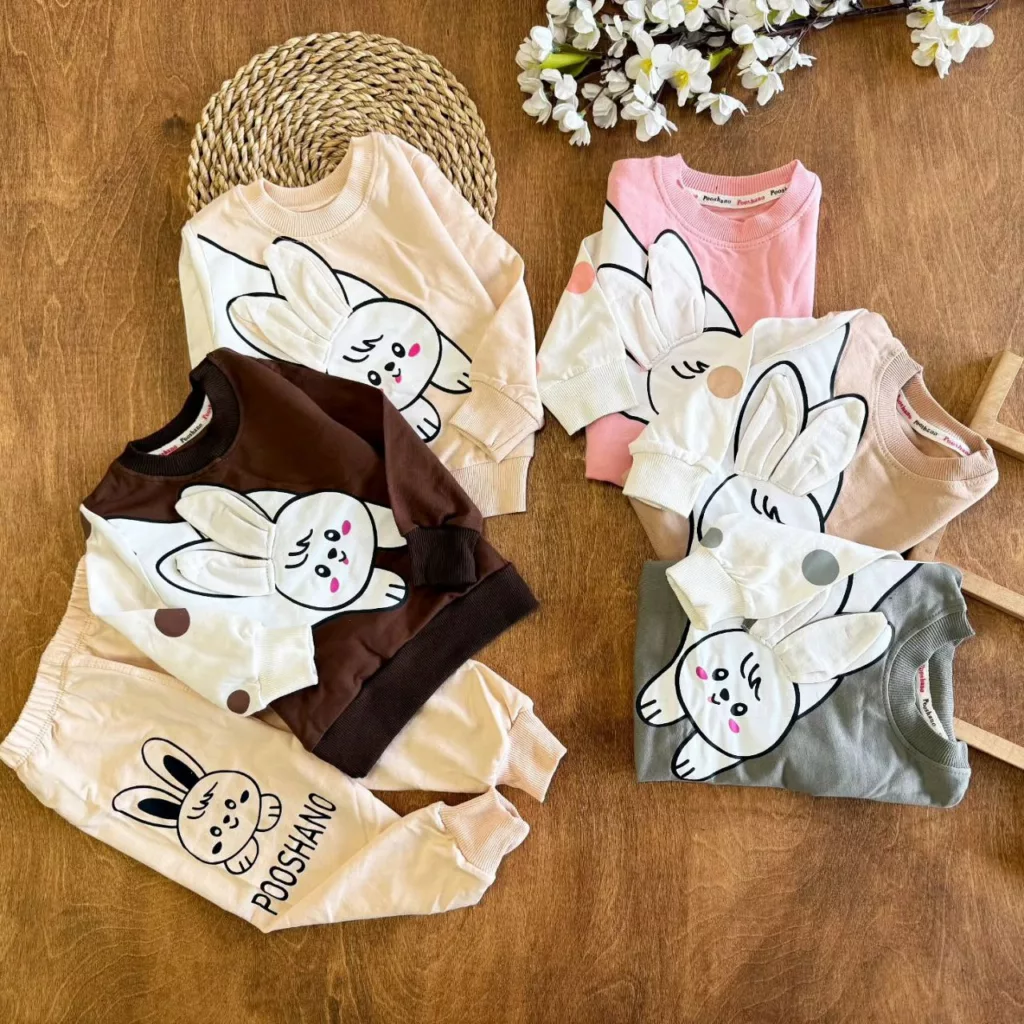 بلوز شلوار خرگوش گوش برجسته سایز ۳۵ تا ۵۰ کد ۵۳۲۰