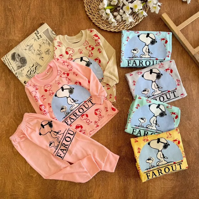 بلوز شلوار اسنوپی عینکی سایز ۴ تا ۶ کد ۵۳۱۵