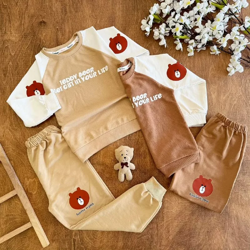 بلوز شلوار رگلان خرس سایز ۴۵،۵۰ کد ۵۲۲۰