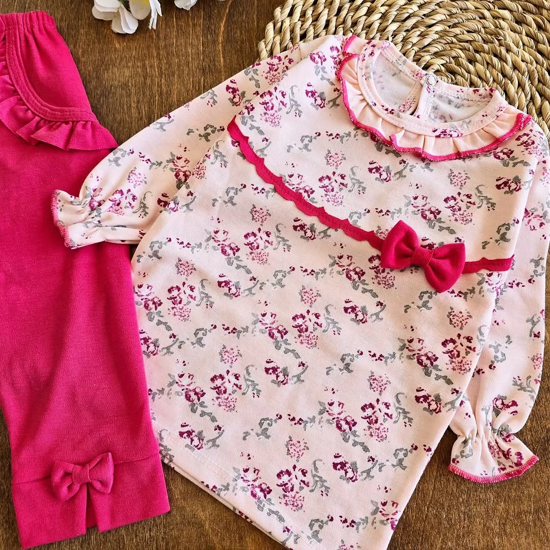 بلوز شلوار گل سرخ سایز 1 تا 5 کد 1717