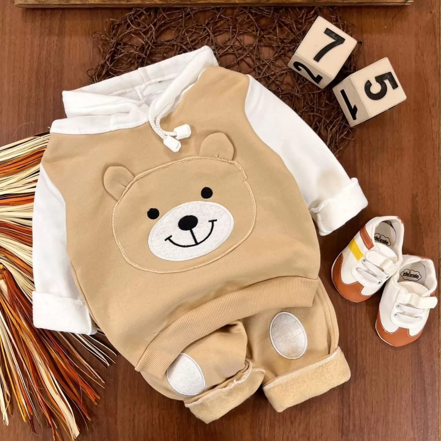 هودی شلوار توکرکی خرس گوش دار کد 5219