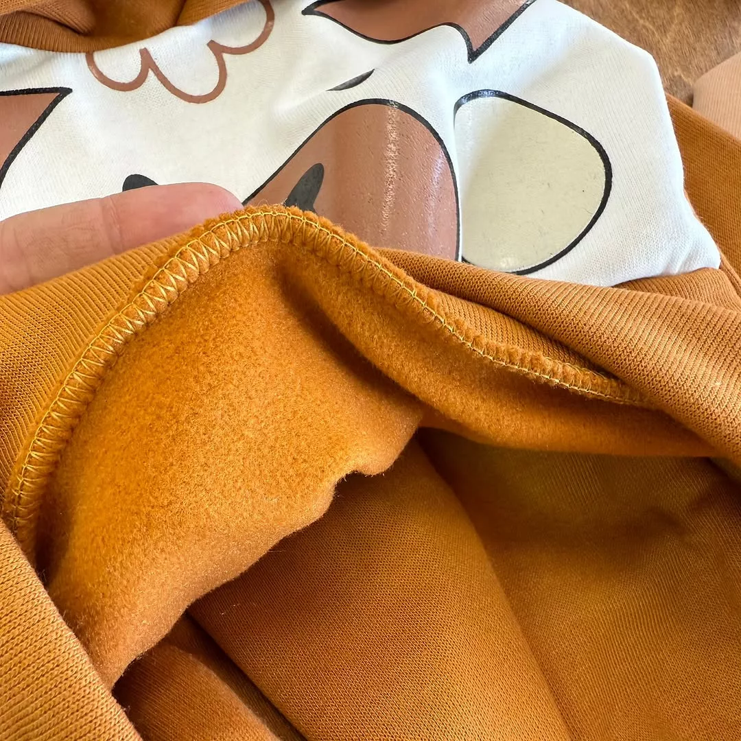 هودی شلوار توکرکی خرس لپ کرمی سایز 35،40 کد 3844