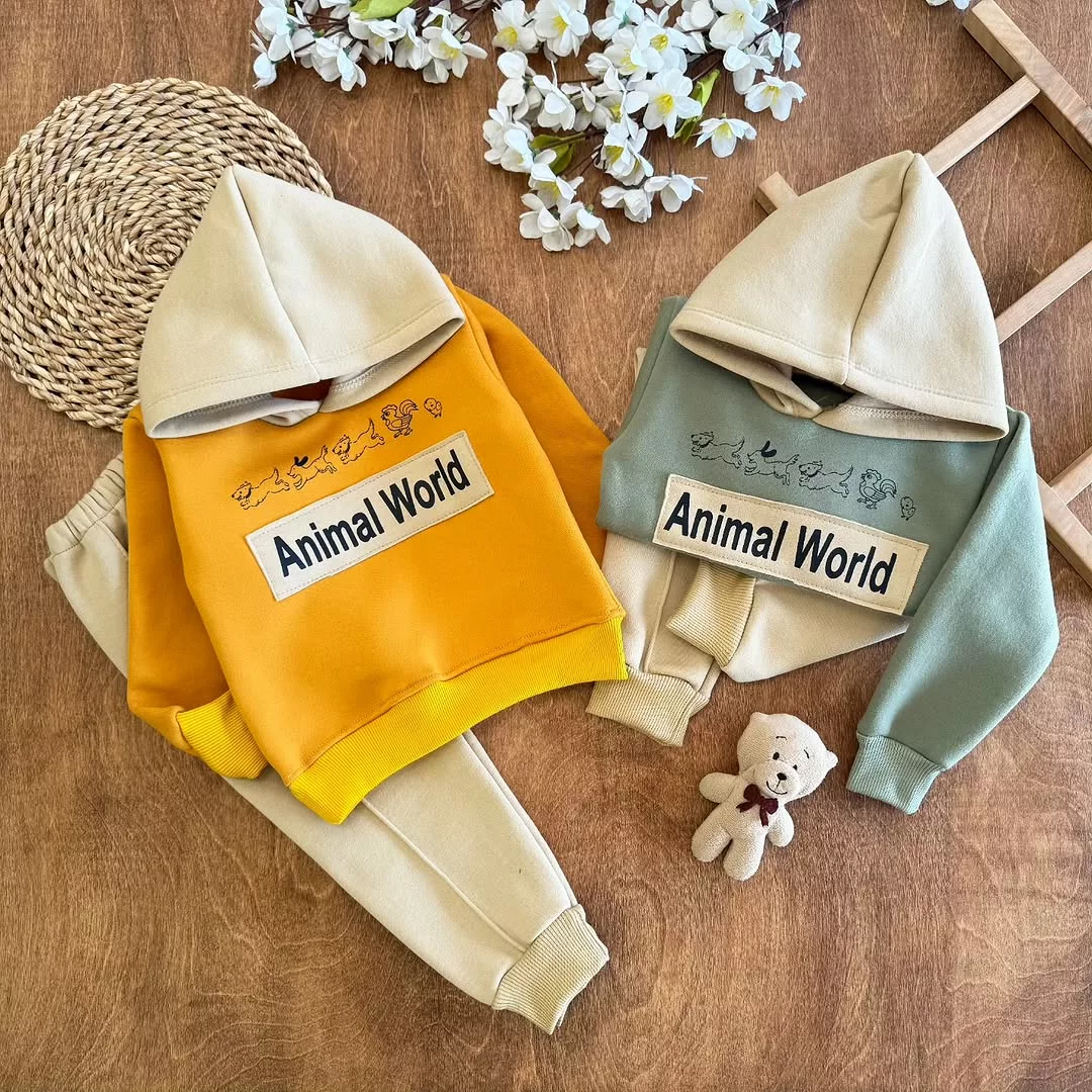 هودی شلوار توکرکی جهان حیوانات سایز 35 تا 45 کد 2665