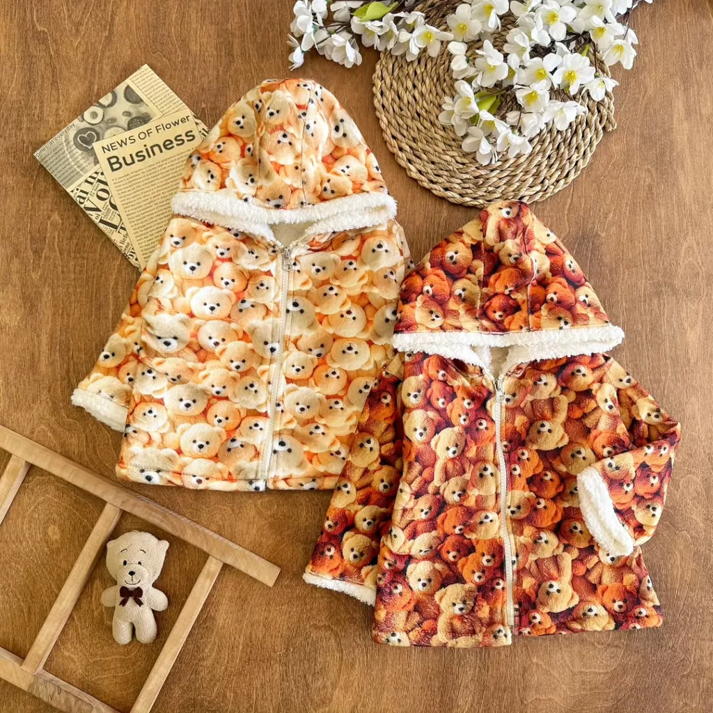 کاپشن مخمل خزدار سایز ۳۵ تا ۴۵ کد 5286