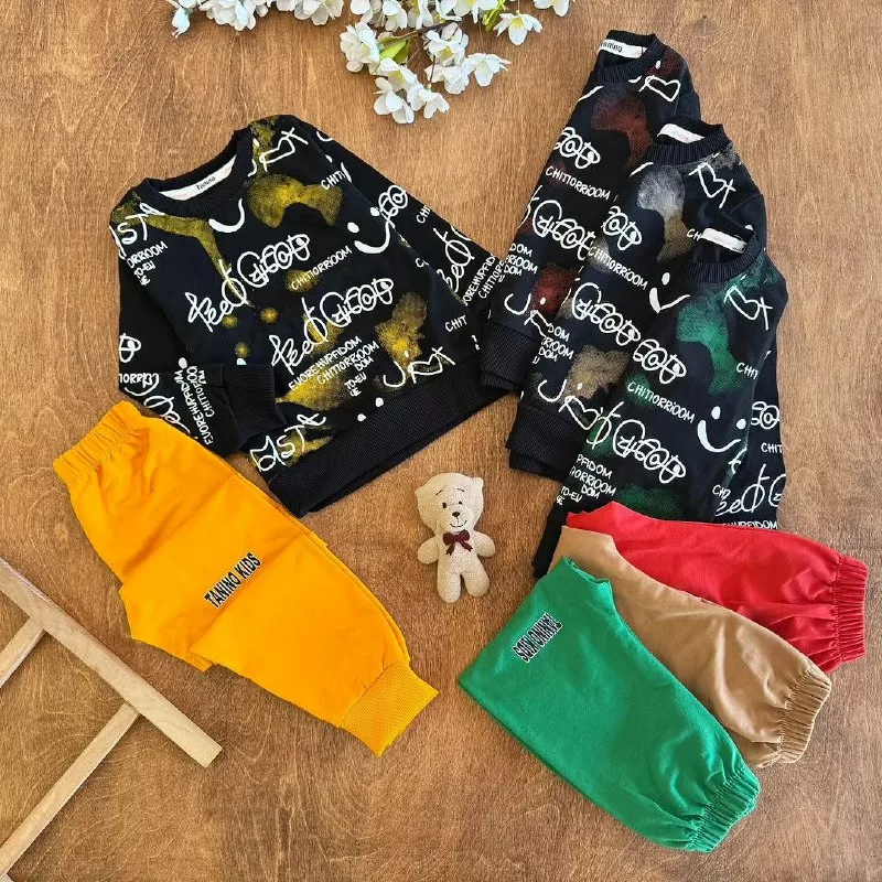 بلوز شلوار خط خطی لبخند سایز ۳۵ تا ۵۰ کد ۵۲۲۳