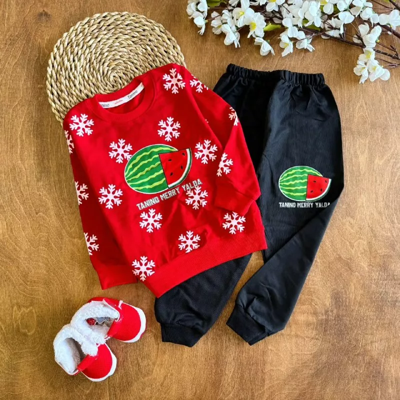 بلوز شلوار برفی هندوانه یلدا سایز ۴۰،۴۵ کد ۵۳۱۹