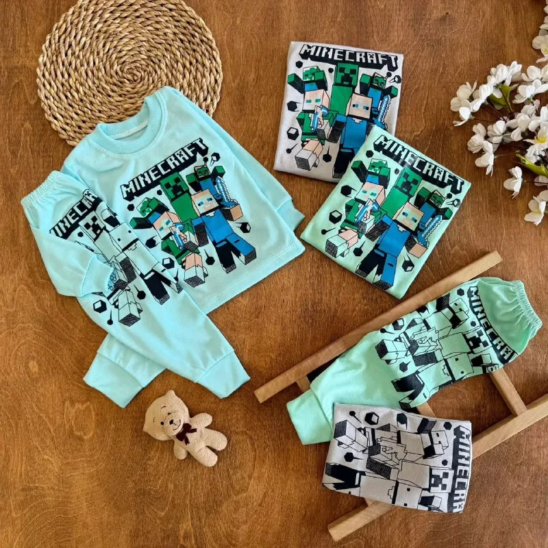 بلوز شلوار ماینکرفت سایز ۴ تا ۶ کد ۵۲۵۱