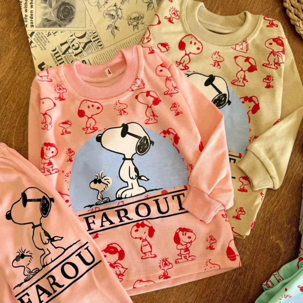 بلوز شلوار اسنوپی عینکی سایز ۴ تا ۶ کد ۵۳۱۵