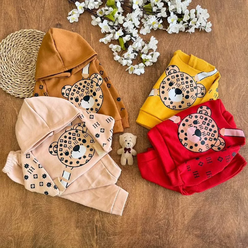 هودی شلوار توکرکی خرس کمربندی HI سایز ۳۵،۴۰ کد ۵۲۴۹