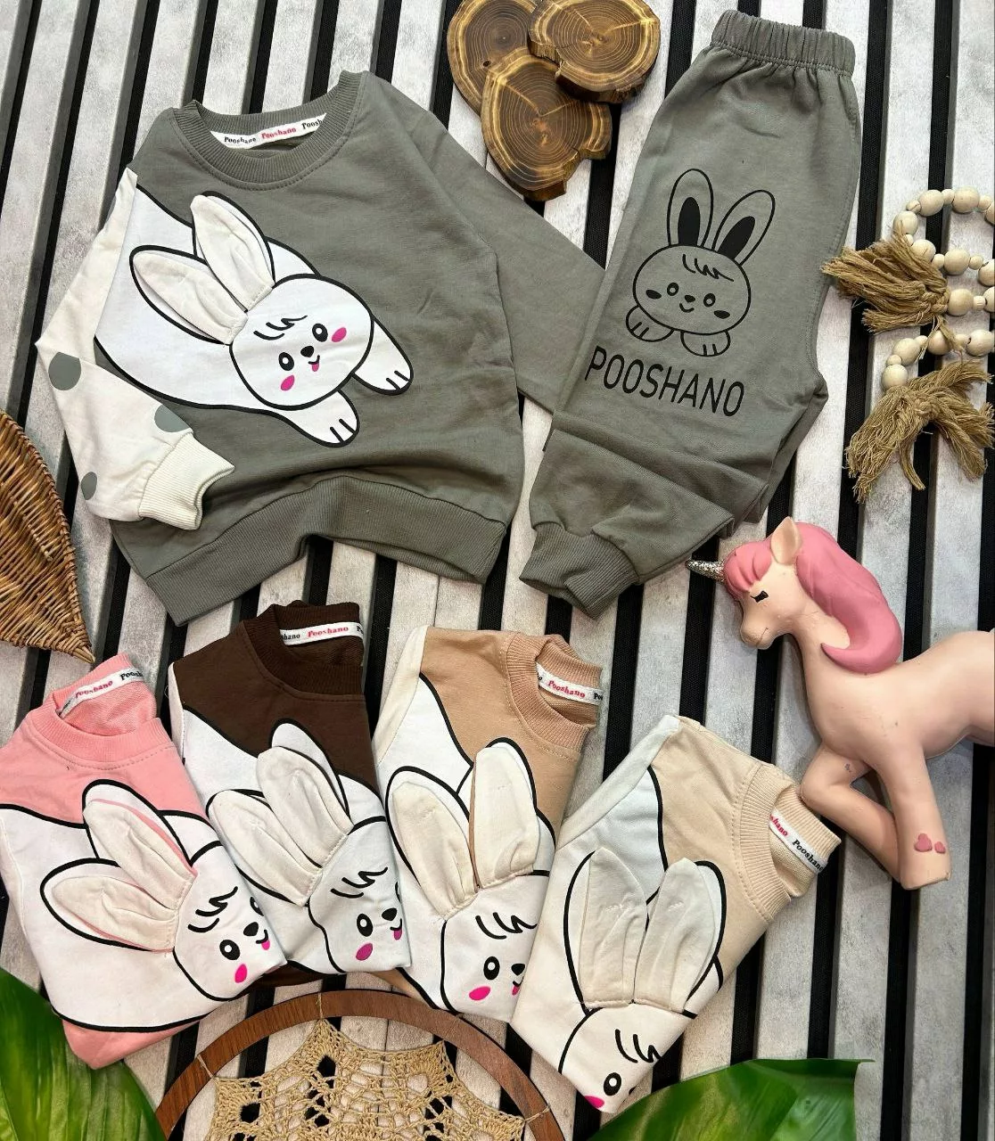 بلوز شلوار خرگوش گوش برجسته سایز ۳۵ تا ۵۰ کد ۵۳۲۰