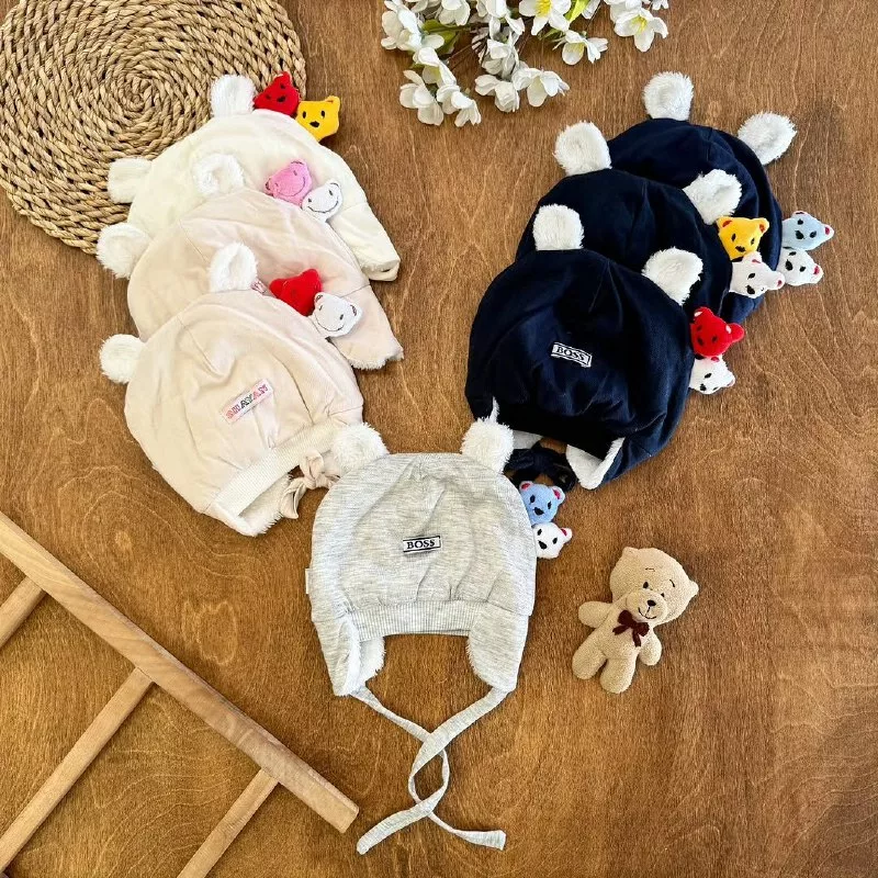 کلاه نخ پنبه پولیشی بغل عروسکی گوشدار کد ۵۲۷۱