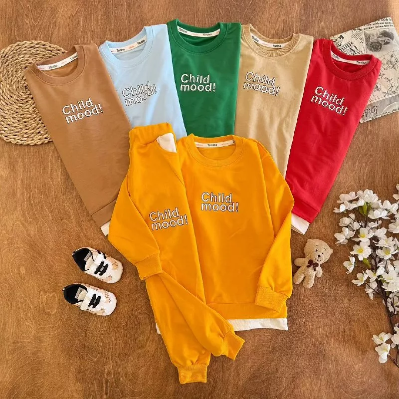 بلوز شلوار طرح child mood سایز ۴۵،۵۰ کد ۵۳۰۶