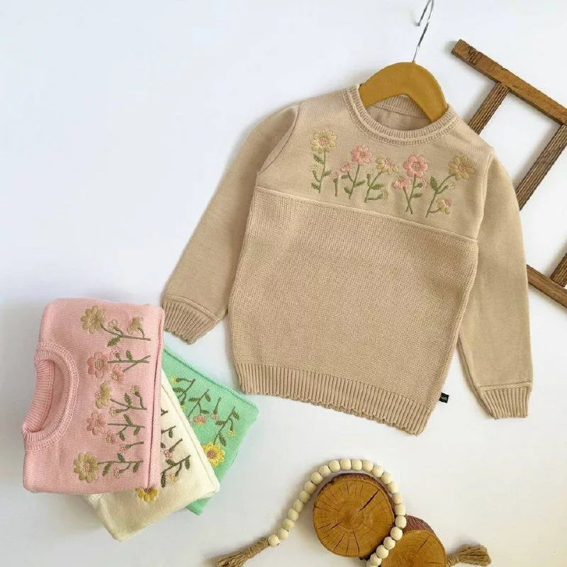 بافت دخترانه باغچه گل مدل گیسو سایز ۴۰ تا ۵۰ کد ۵۲۹۹