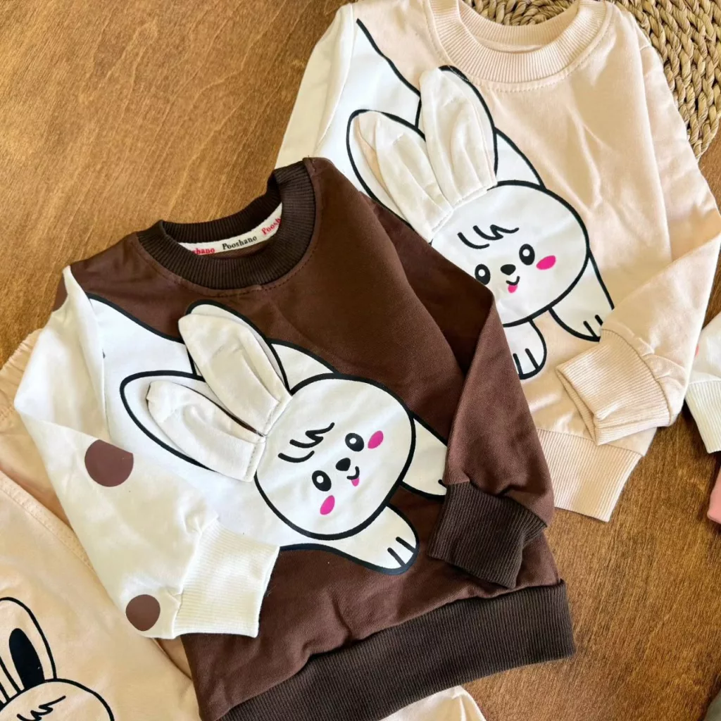 بلوز شلوار خرگوش گوش برجسته سایز ۳۵ تا ۵۰ کد ۵۳۲۰