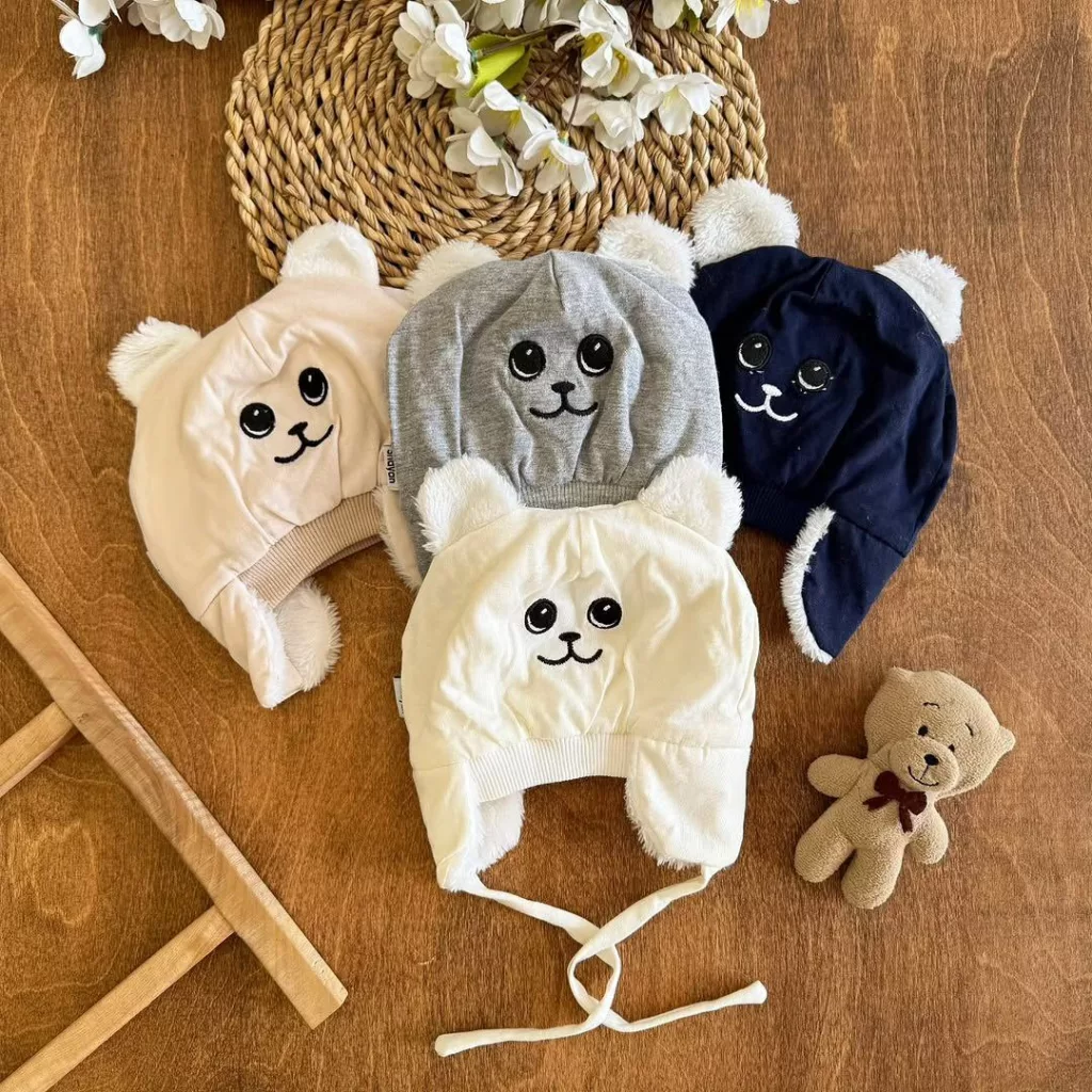 کلاه نخ پنبه پولیشی خرس نقلی کد ۵۲۷۸