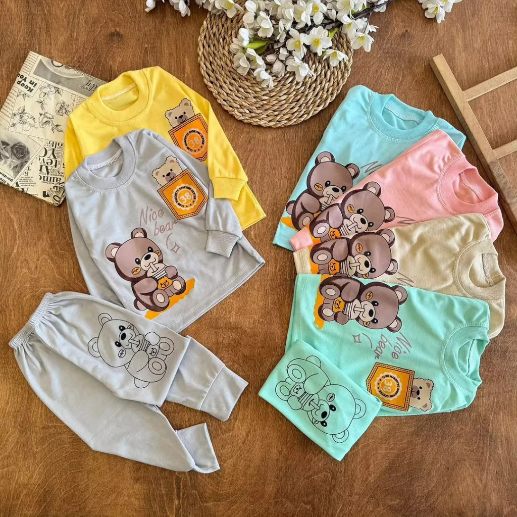 بلوز شلوار خرس نوشیدنی و خرس جیبی سایز ۴ تا ۶ کد ۵۳۱۴