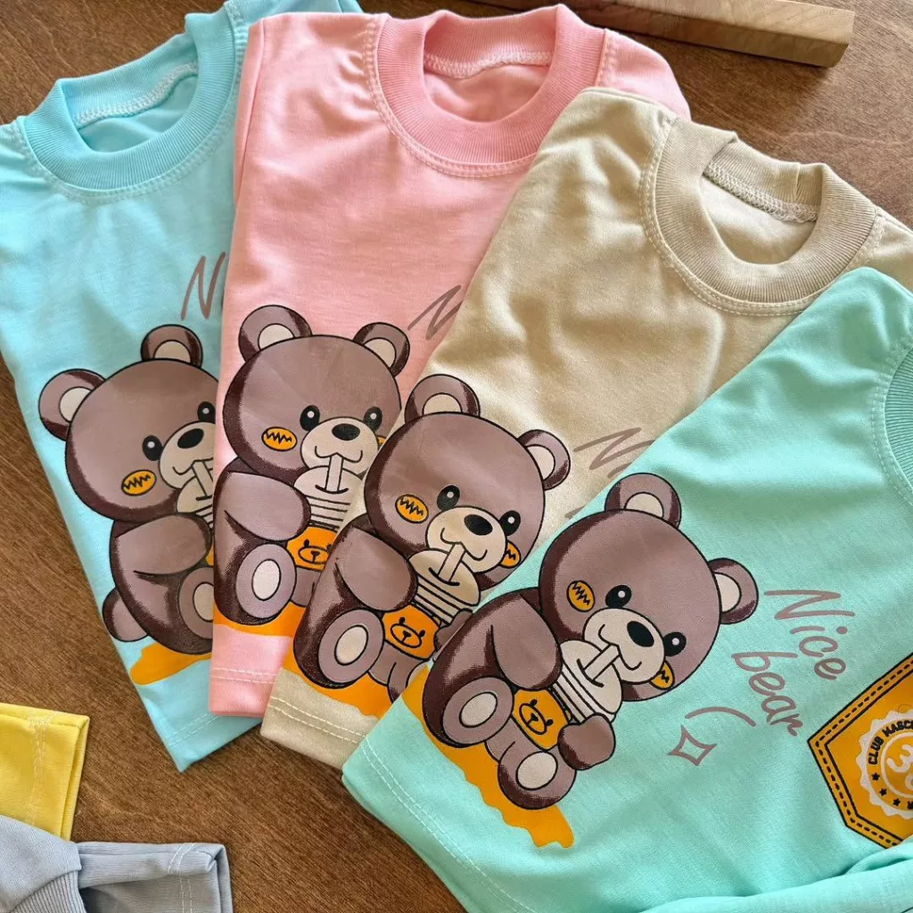 بلوز شلوار خرس نوشیدنی و خرس جیبی سایز ۴ تا ۶ کد ۵۳۱۴