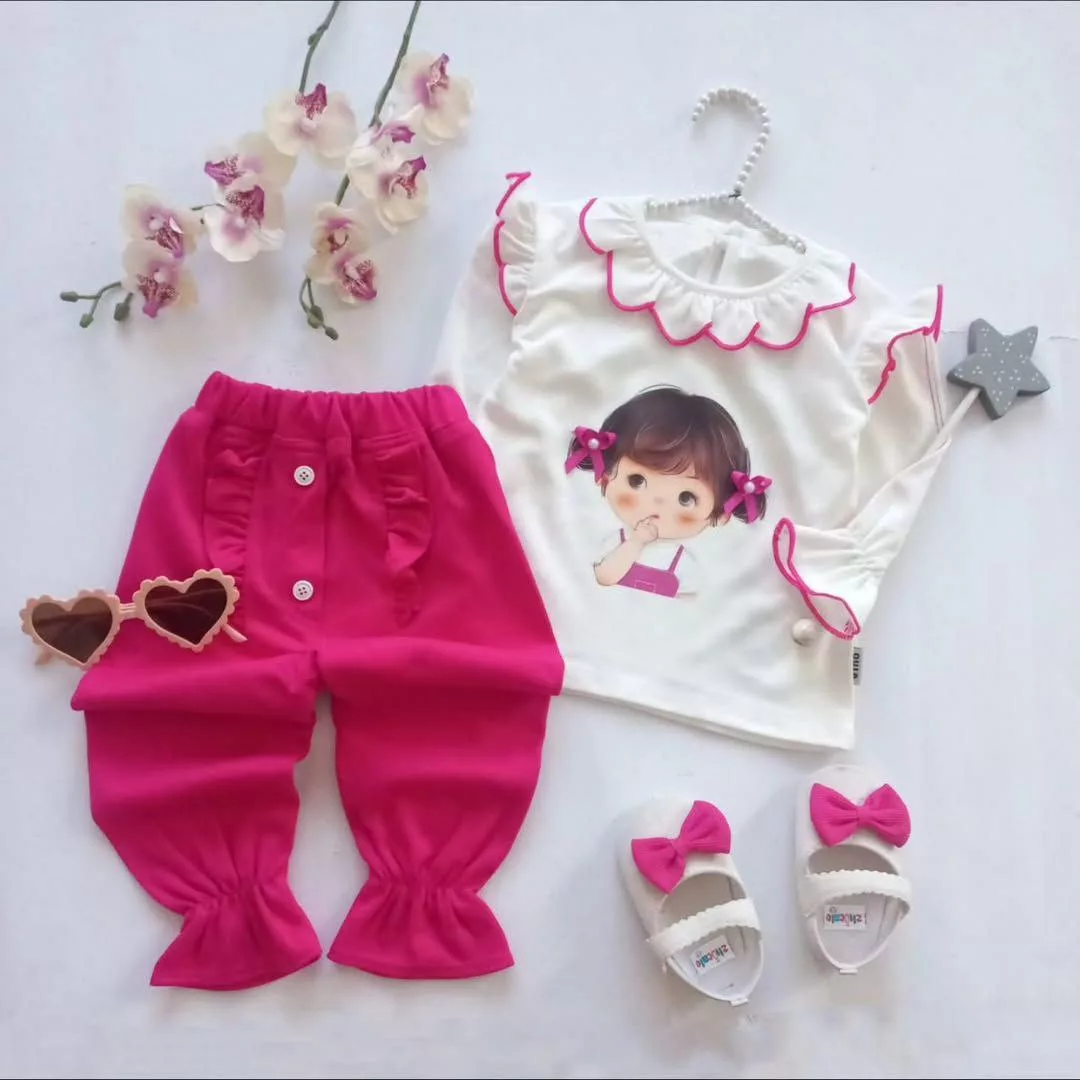 بلوز شلوار طرح دختر مدل دنیز کد ۵۳۲۷