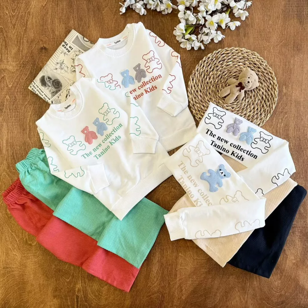 بلوز شلوار مراکشی دخترانه چند خرس سایز ۴۰ تا ۵۵ کد ۵۳۳۱