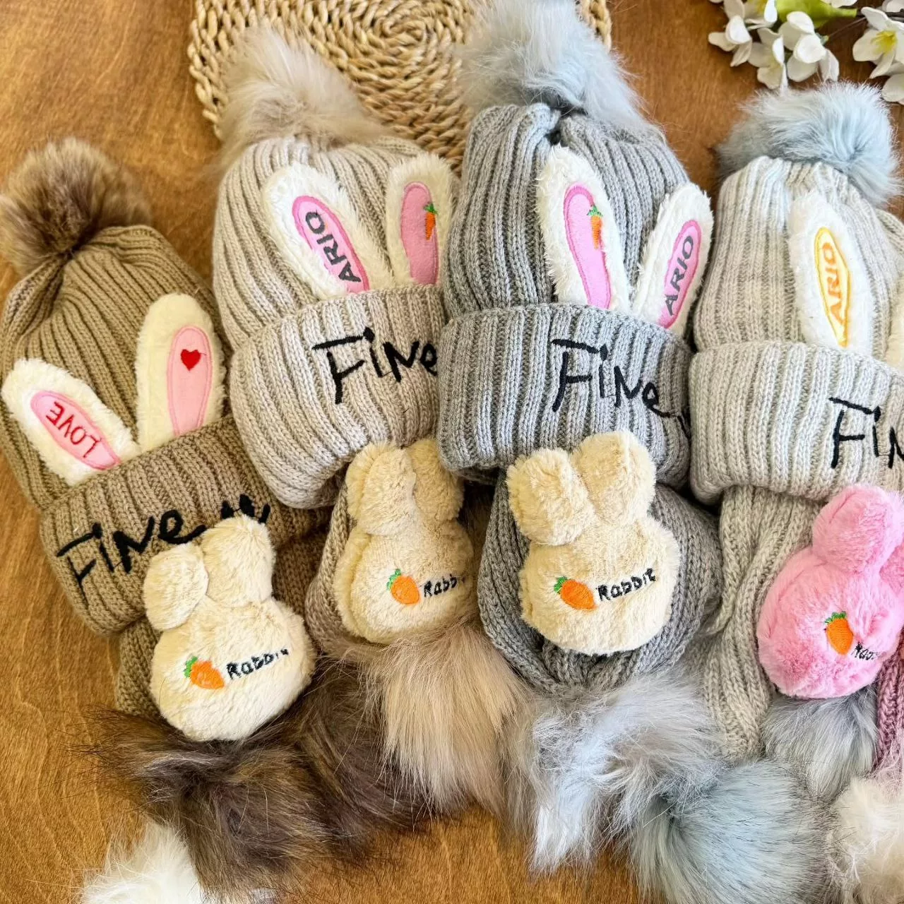 کلاه و شال خرگوشی (شال گردن دراز) fine کد ۵۳۴۳