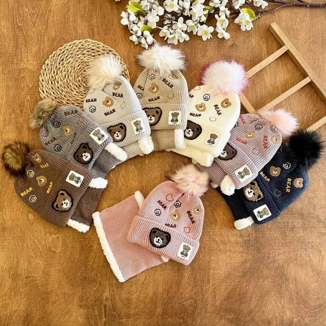 کلاه و شال گردنی کله خرس Bear کد ۵۳۴۵