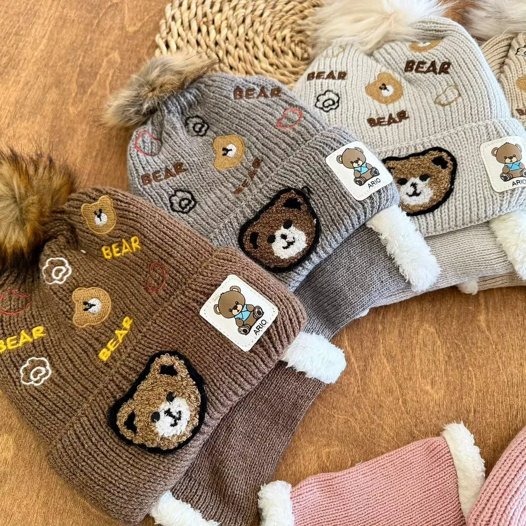 کلاه و شال گردنی کله خرس Bear کد ۵۳۴۵