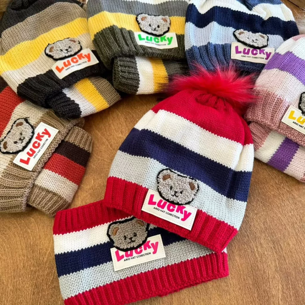 کلاه و شال گردنی راه راه Lucky کد ۵۳۴۹